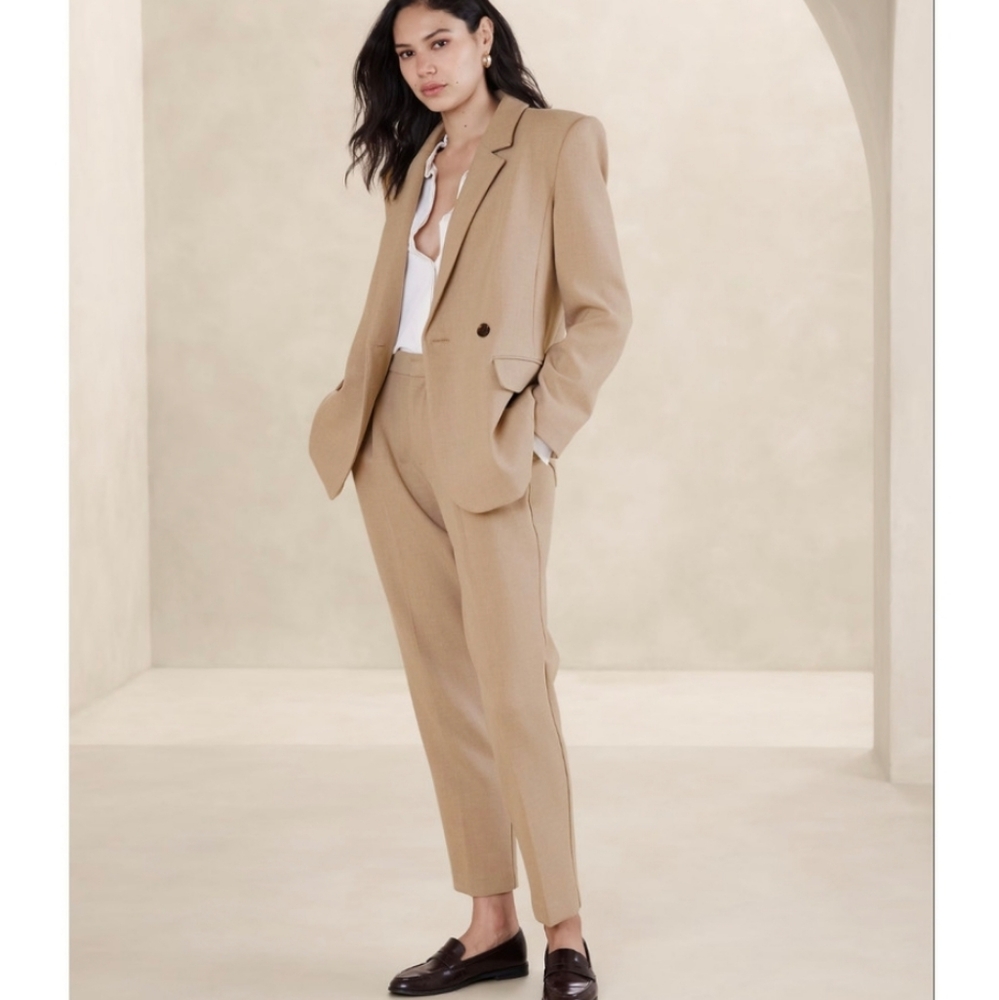 NWT BANANA REPUBLIC | $170 Double Weave Asymmetrical Blazer - Picture 4 of 5